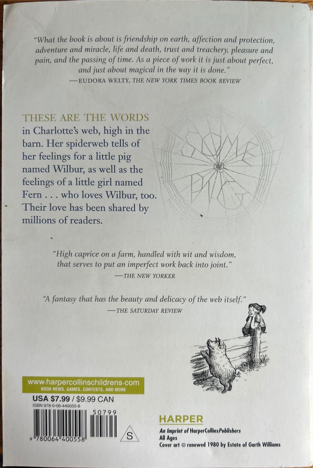 Charlotte’s Web - E. B. White (Scholastic Inc. - Paperback) book collectible [Barcode 9780064400558] - Main Image 3