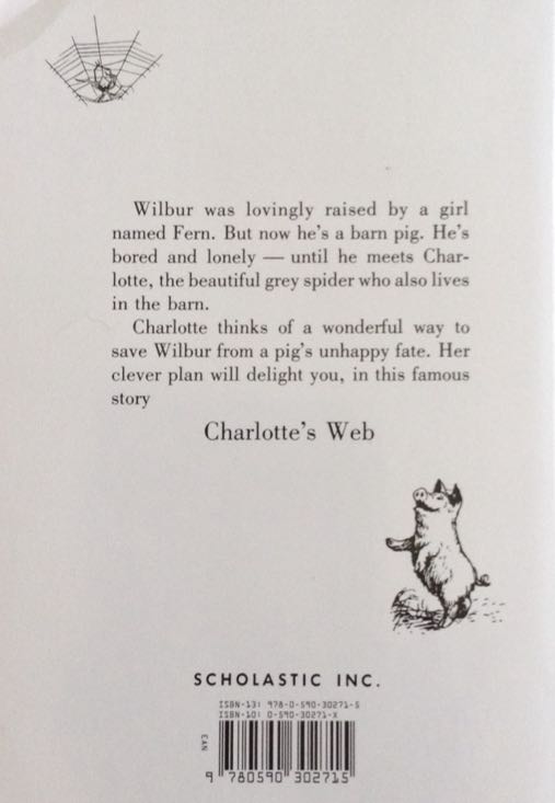 Charlotte’s Web - E.B. White (Scholastic - Paperback) book collectible [Barcode 9780590302715] - Main Image 2