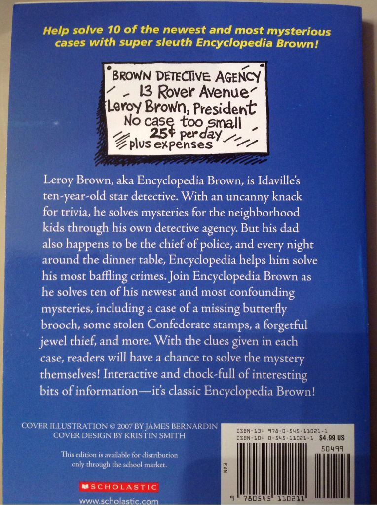 Encyclopedia Brown Cracks The Case - Donald Sobol (Scholastic - Paperback) book collectible [Barcode 9780545110211] - Main Image 2