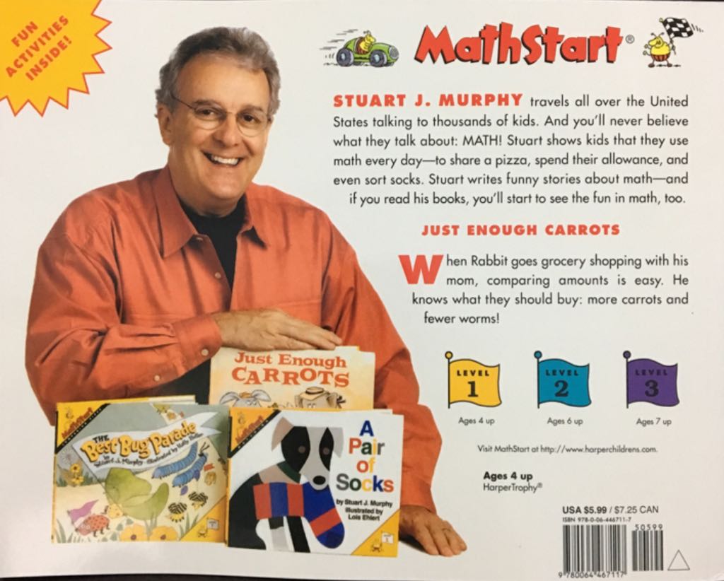 Mathstart Level 1 Just Enough Carrots - Frank Remkiewicz (HarperCollins Children’s Books - Paperback) book collectible [Barcode 9780064467117] - Main Image 2