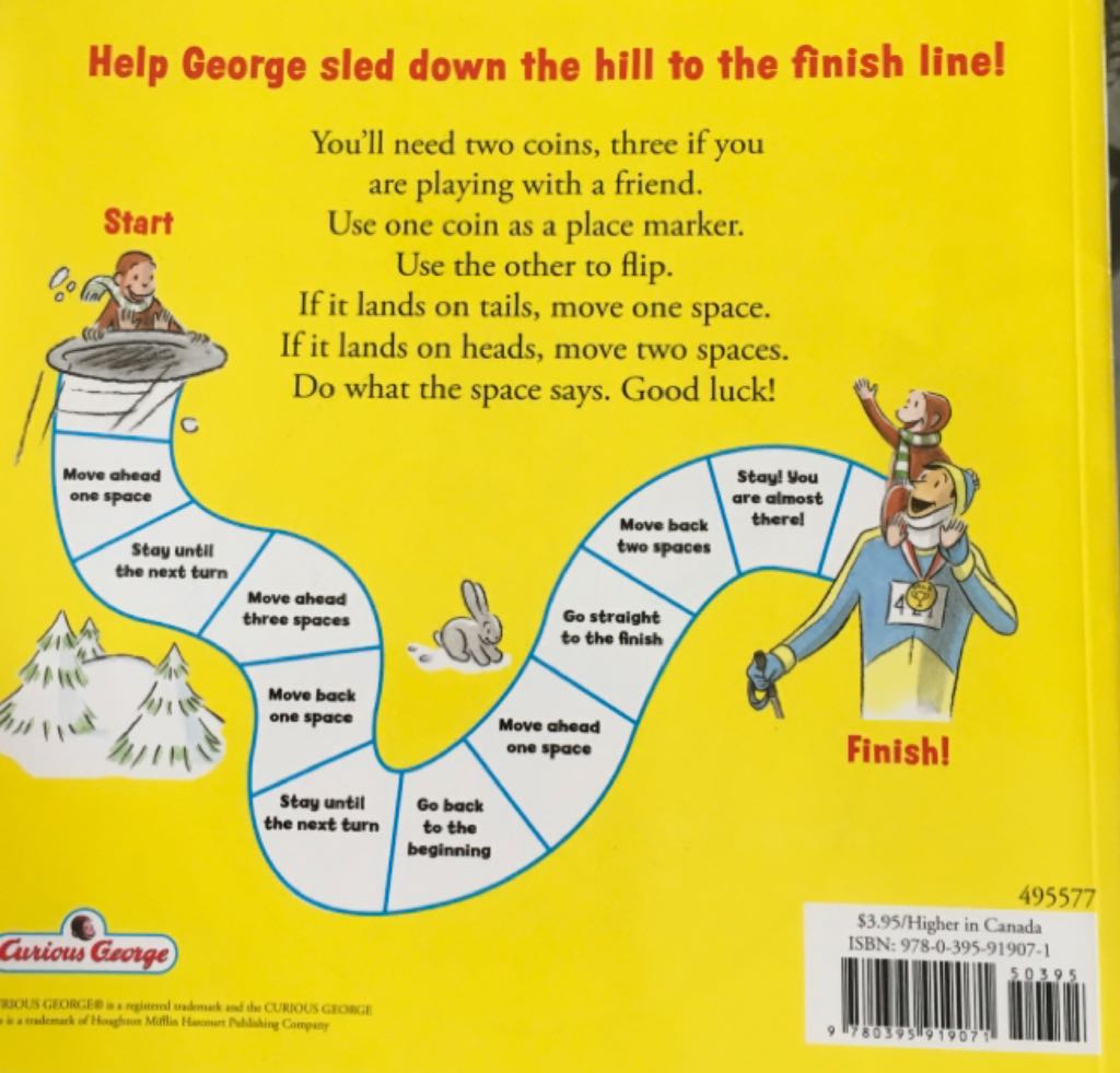 Curious George In The Snow - Margret & H.A. Rey (Houghton Mifflin Harcourt - Hardcover) book collectible [Barcode 9780395919071] - Main Image 2