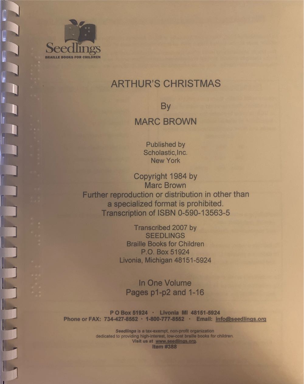 Arthur’s Christmas - Marc Tolon Brown (Scholastic - Paperback) book collectible [Barcode 9780590135634] - Main Image 2