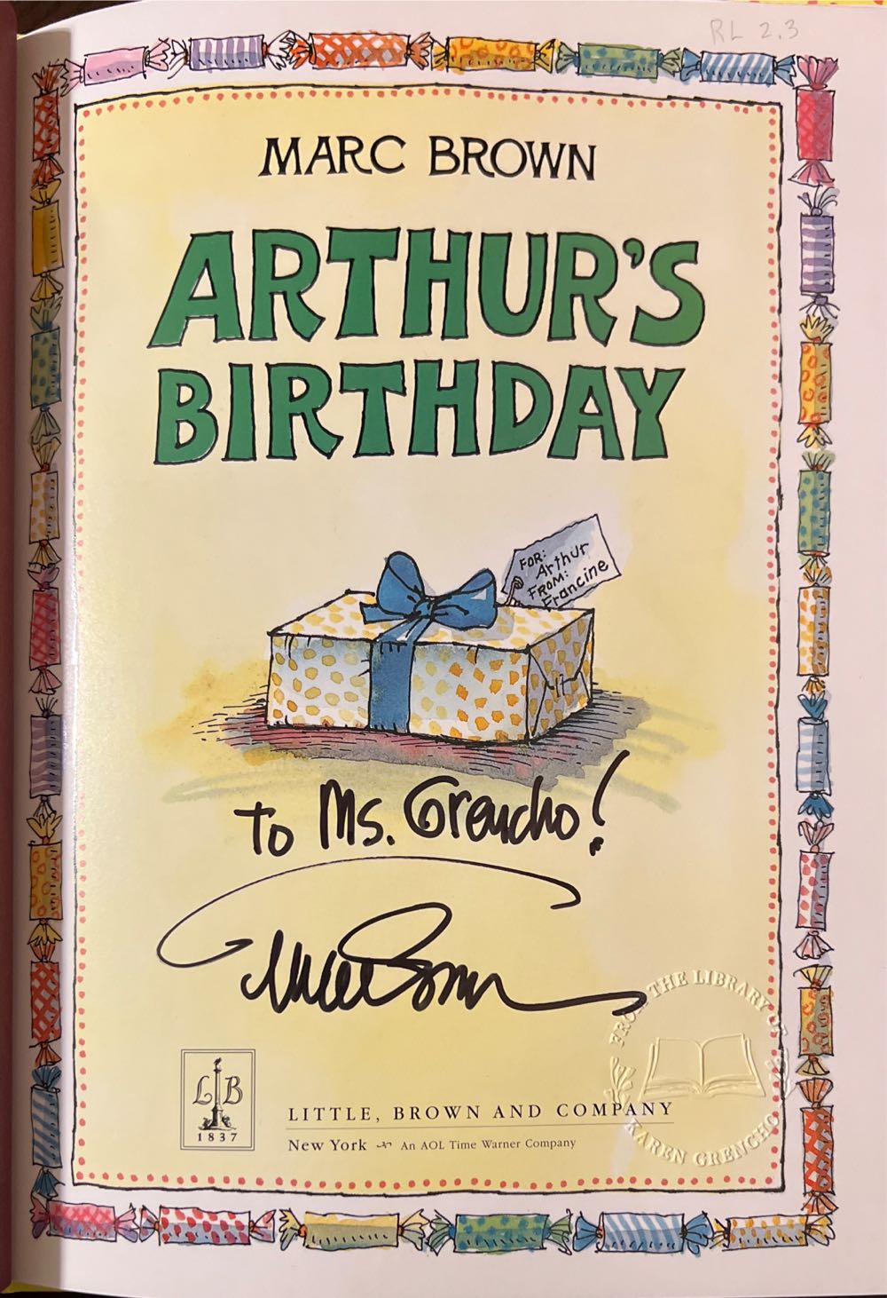 Arthur’s Birthday - Marc Brown (Little Brown) book collectible [Barcode 9780316110730] - Main Image 3