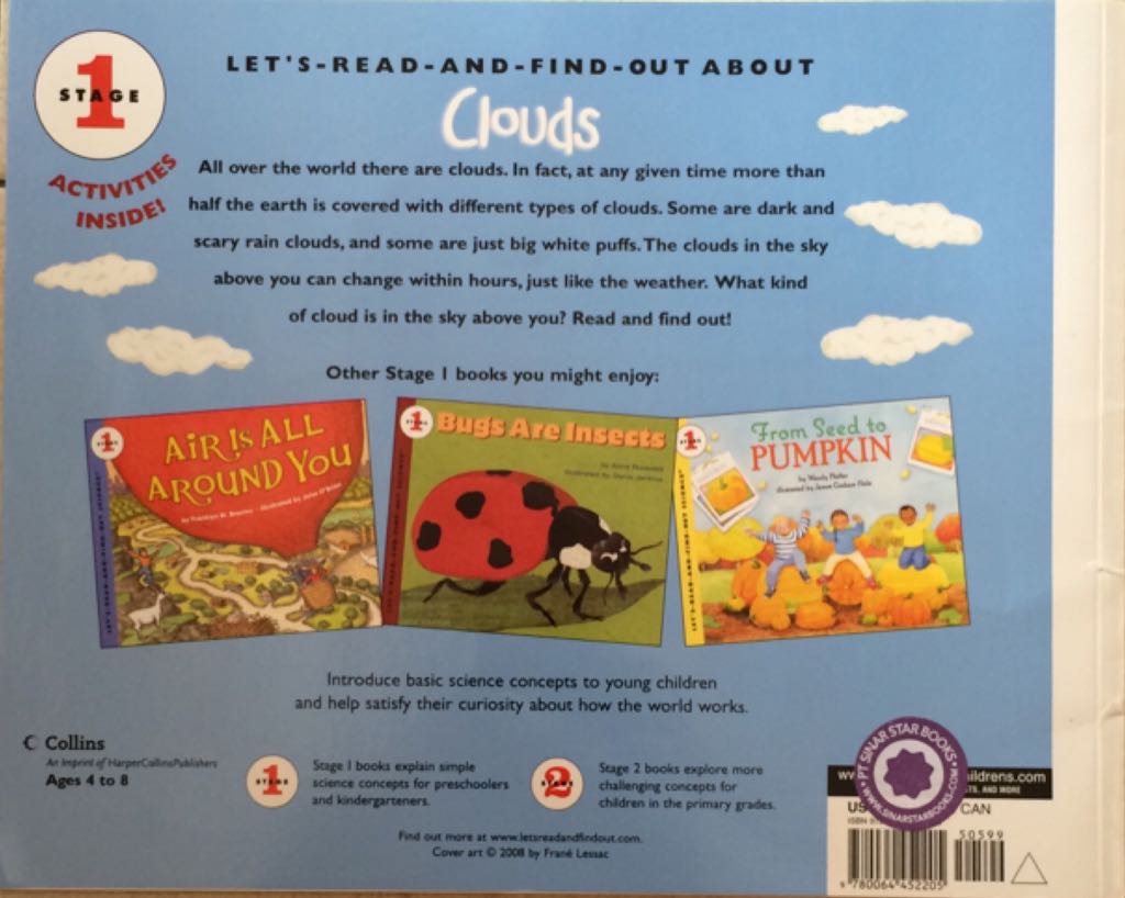 Let’s Read And Find Out Science Level 1 Clouds - Anne Rockwell (HarperCollins Children’s Books - Paperback) book collectible [Barcode 9780064452205] - Main Image 2