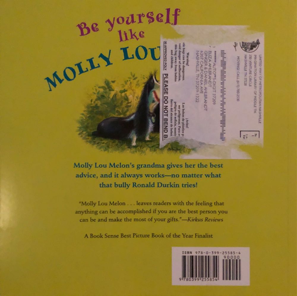Stand Tall, Molly Lou Melon - Patty Loew (Penguin Group (USA) - Paperback) book collectible [Barcode 9780399255854] - Main Image 2
