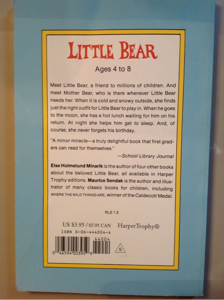 Little Bear - Else Holmelund Minarik (An I Can Read Book - Paperback) book collectible [Barcode 9780064440042] - Main Image 2