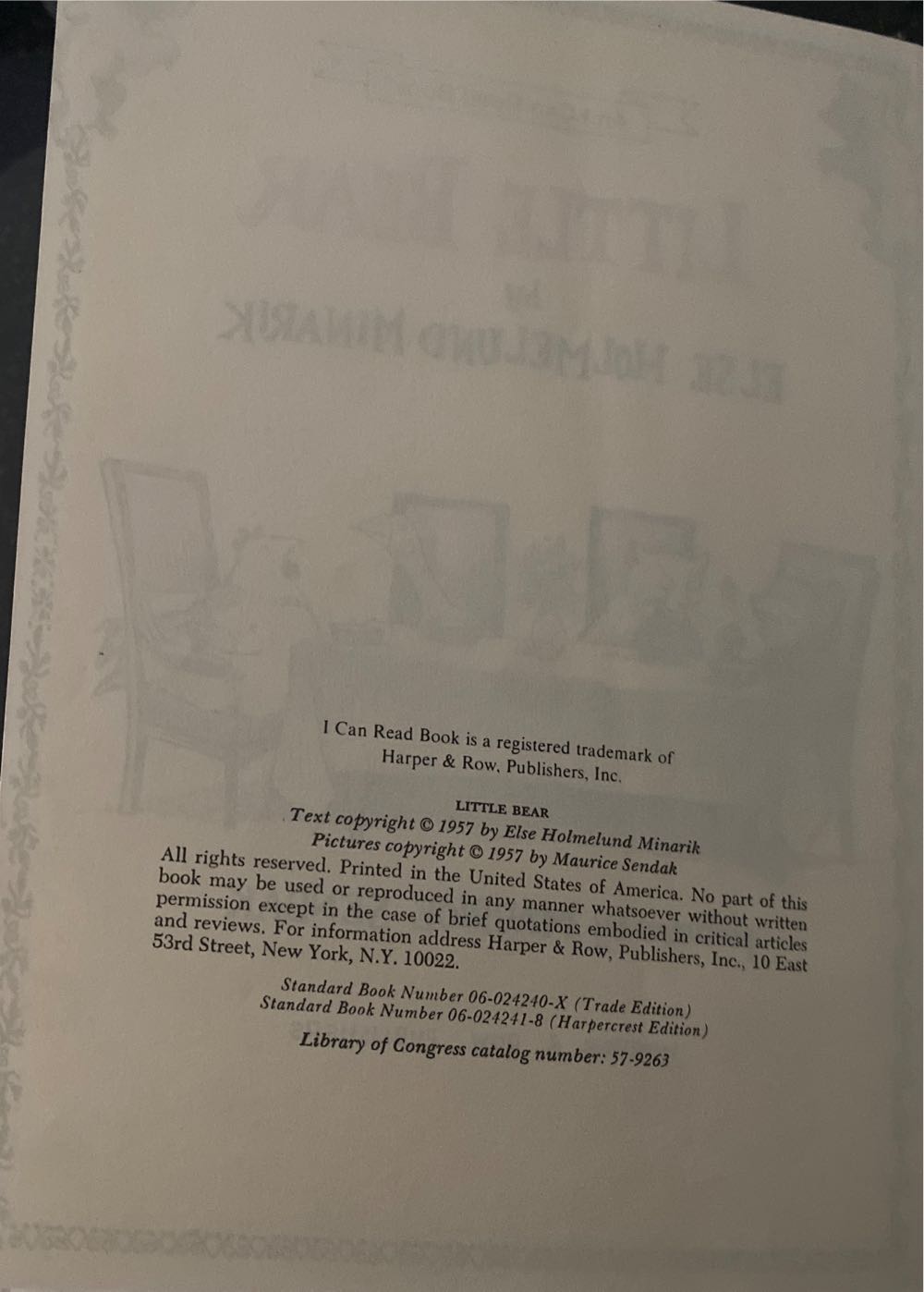 Little Bear - Else Holmelund Minarik (Scholastic - Hardcover) book collectible [Barcode 9780590319676] - Main Image 3