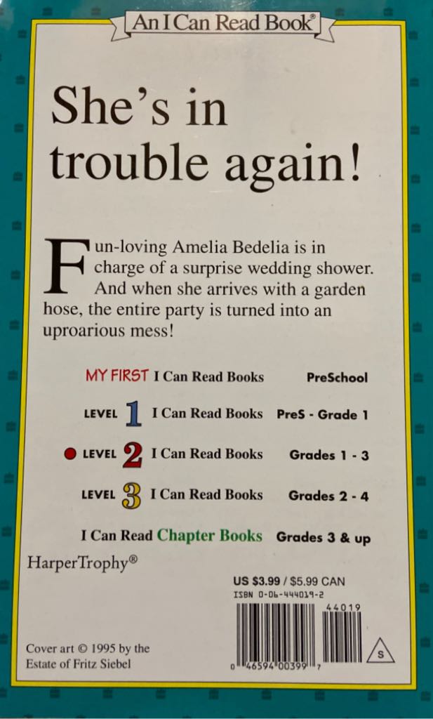 Amelia Bedelia and the Surprise Shower - Peggy Parish (HarperTrophy - Paperback) book collectible [Barcode 9780060246426] - Main Image 2