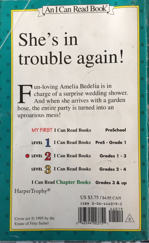 Amelia Bedelia and the Surprise Shower - Peggy Parish (HarperCollins - Paperback) book collectible [Barcode 9780064440196] - Main Image 2