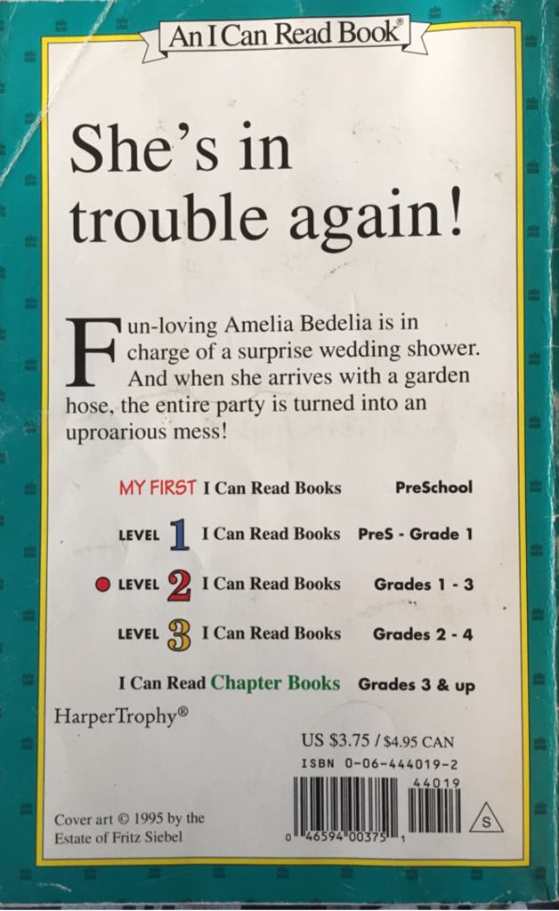 Amelia Bedelia and the Surprise Shower - Peggy Parish (Harper & Row - Paperback) book collectible [Barcode 9780064440196] - Main Image 2