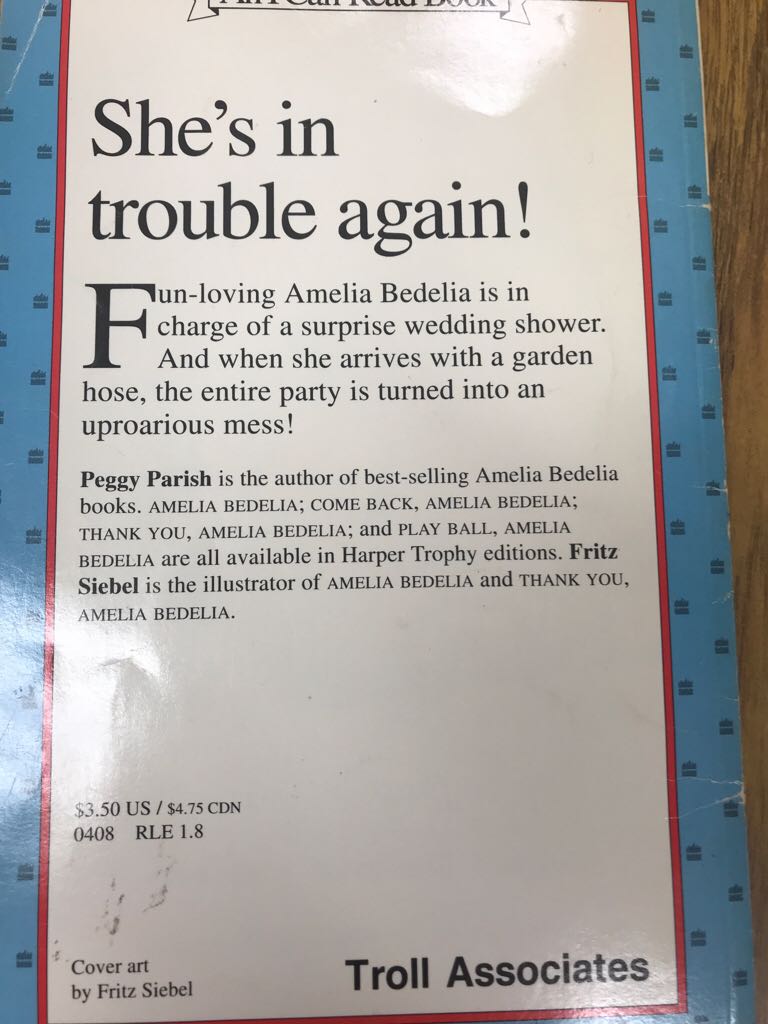 Amelia Bedelia And The Surprise Shower - Peggy Parish book collectible [Barcode 9780644401920] - Main Image 2