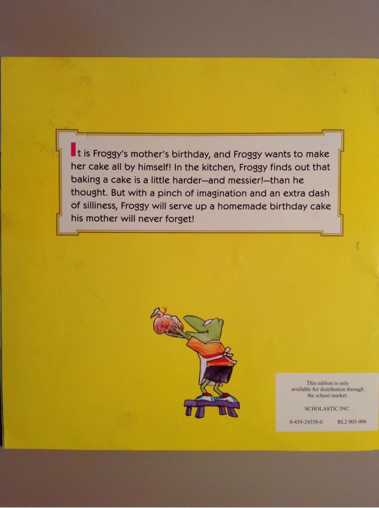 Froggy Bakes A Cake - frank remkiewicz (Grosset & Dunlap, Publishers - Paperback) book collectible [Barcode 9780439243582] - Main Image 2