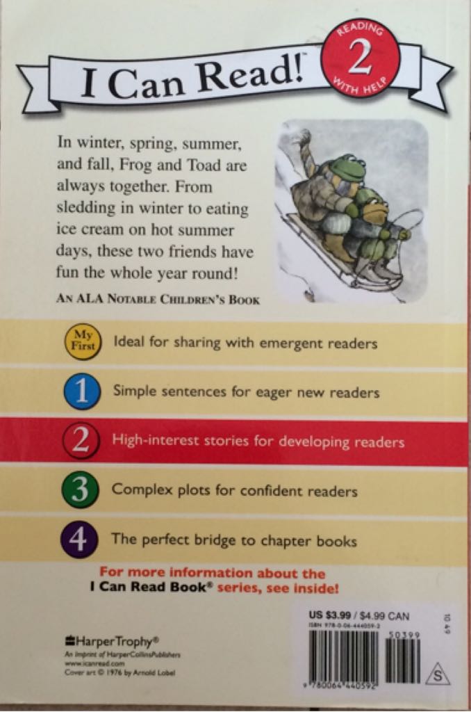 Frog and Toad All Year (I Can Read Book 2) - Arnold Lobel (HarperCollins - Paperback) book collectible [Barcode 9780064440592] - Main Image 2