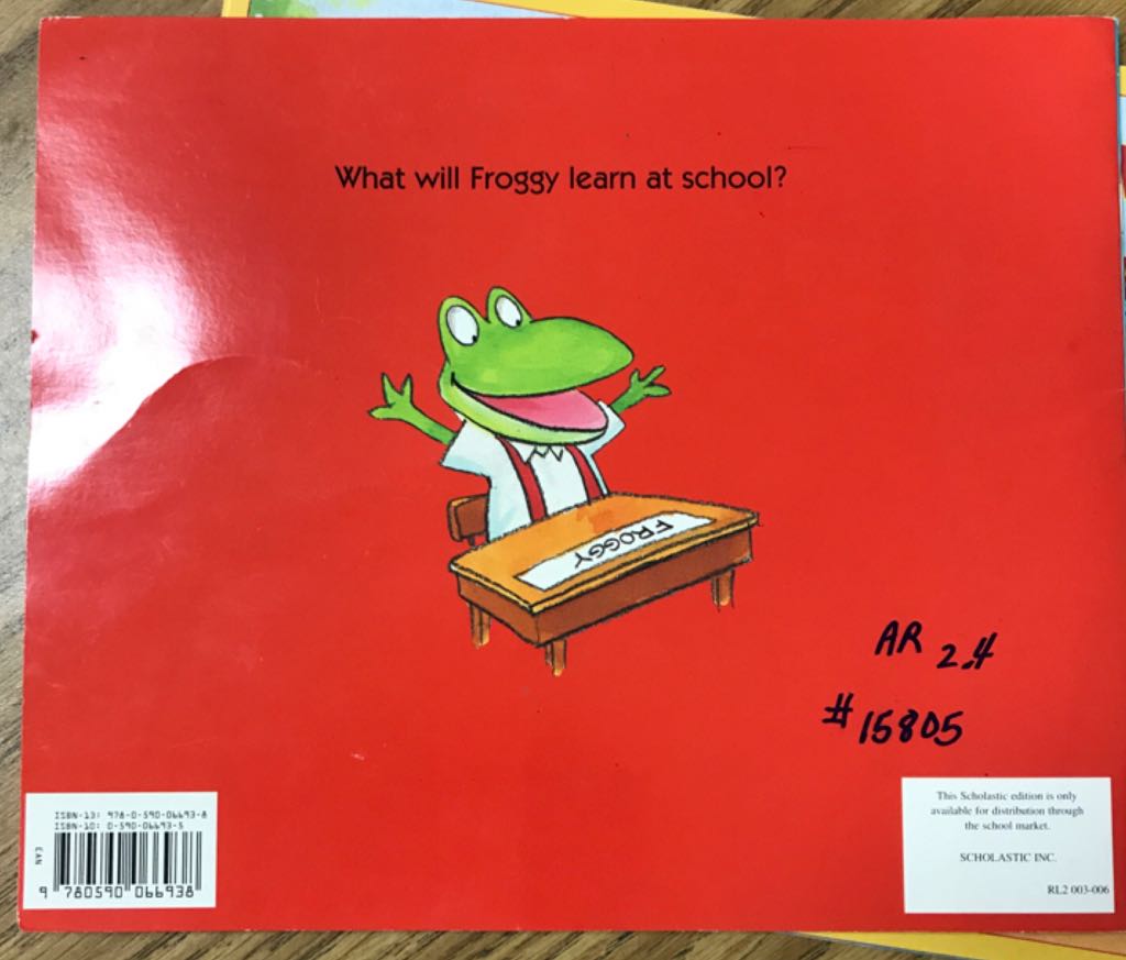 Froggy Goes To School - Jonathan London (Scholastic - Paperback) book collectible [Barcode 9780590066938] - Main Image 2