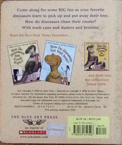 How Do Dinosaurs Clean Their Rooms? - Jane Yolen (Blue Sky Press - Board Book) book collectible [Barcode 9780439649506] - Main Image 2