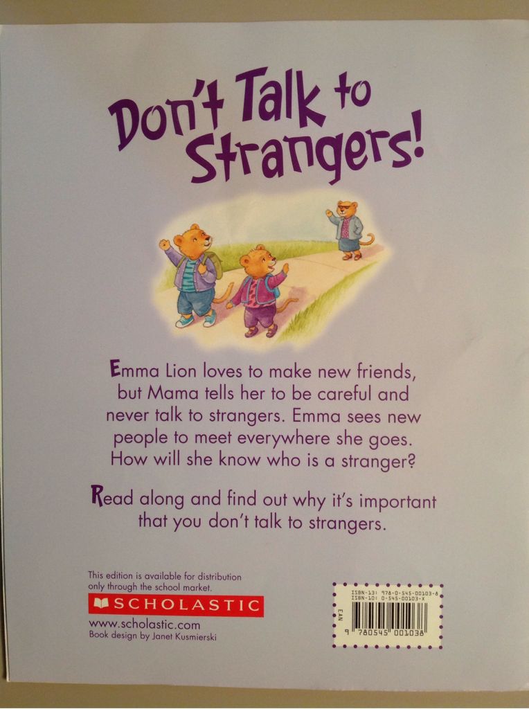 Don’t Talk to Strangers - Christine Mehlhaff (Scholastic - Paperback) book collectible [Barcode 9780545001038] - Main Image 2