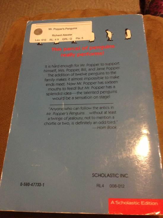 Mr. Popper’s Penguins - Richard and Florence Atwater (Scholastic Inc - Paperback) book collectible [Barcode 9780590477338] - Main Image 2