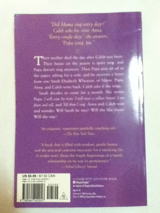 Sarah, Plain and Tall - Patricia MacLachlan (Harper Collins - Paperback) book collectible [Barcode 9780064402057] - Main Image 2