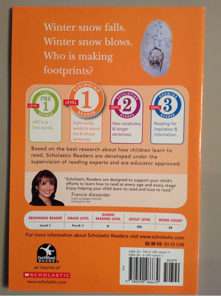 Footprints In The Snow - Cynthia Benjamin (Scholastic Inc. - Trade Paperback) book collectible [Barcode 9780590466639] - Main Image 2