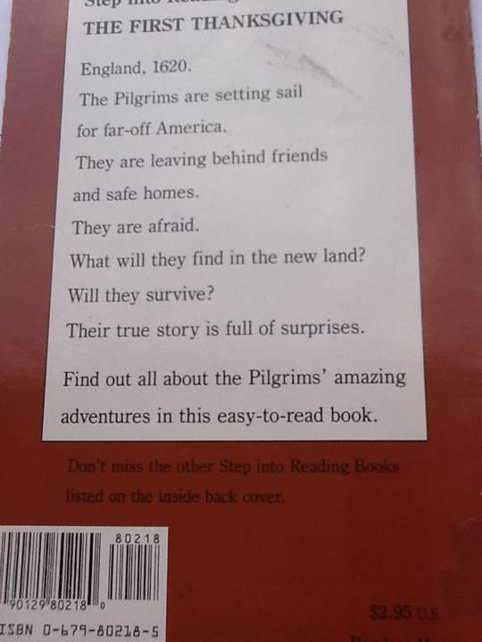 First Thanksgiving, The - Linda Hayward (Random House - Paperback) book collectible [Barcode 9780679802181] - Main Image 2