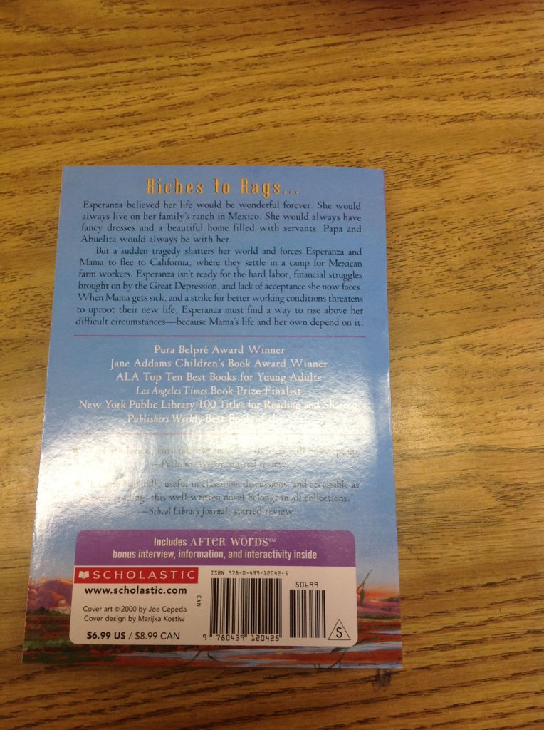 Esperanza Rising - Pam Muñoz Ryan (Scholastic Inc. - Paperback) book collectible [Barcode 9780439120425] - Main Image 2