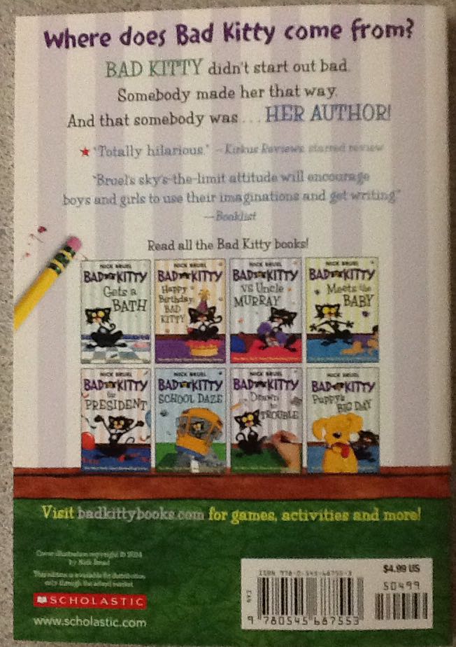 Bad Kitty Drawn To Trouble - Nick Bruel (Scholastic Inc. - Paperback) book collectible [Barcode 9780545687553] - Main Image 2