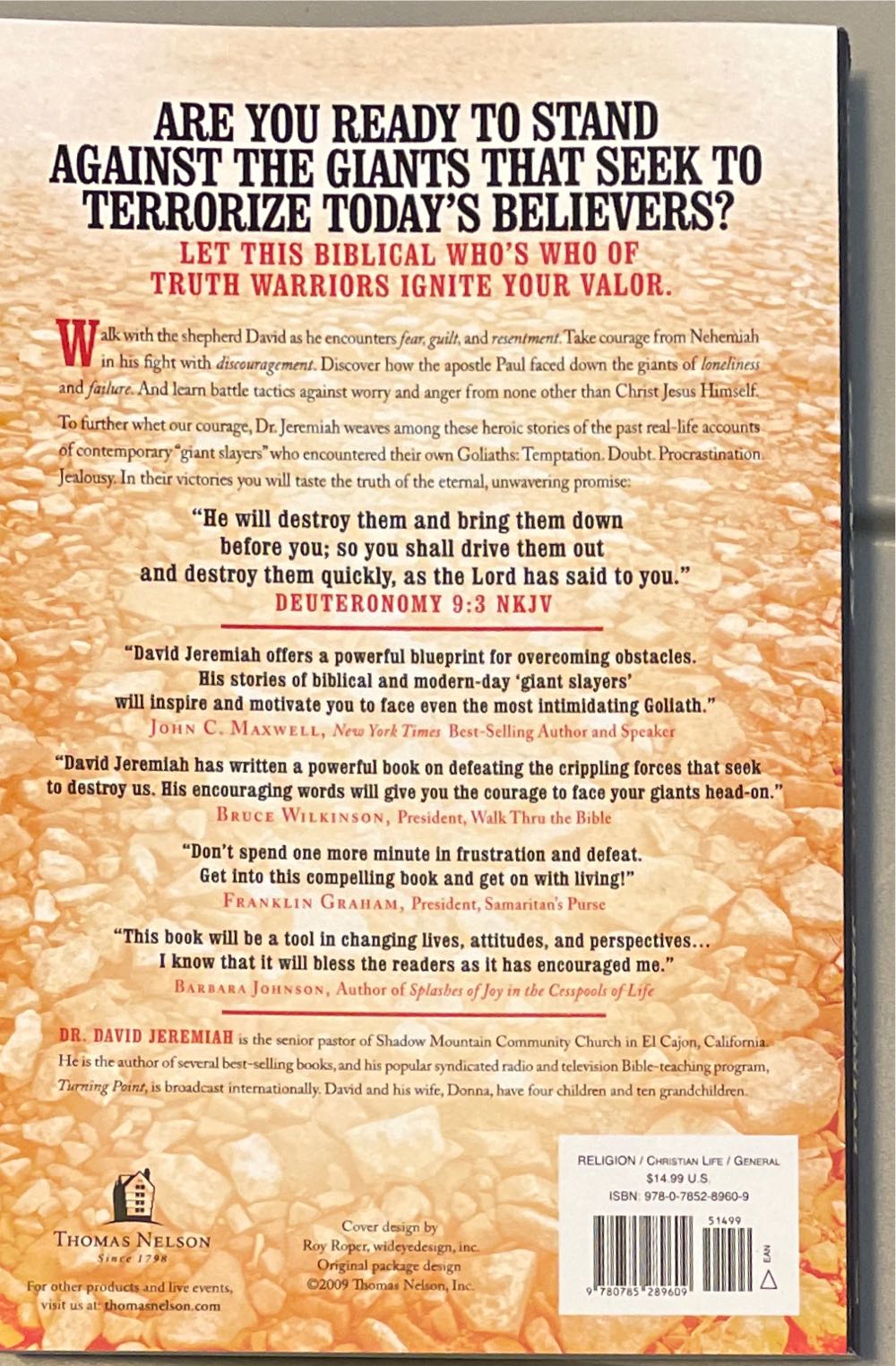 Slaying the Giants in Your Life - David Jeremiah (Thomas Nelson - Paperback) book collectible [Barcode 9780785289609] - Main Image 2