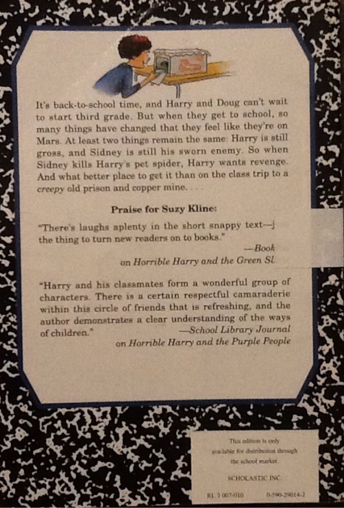 HORRIBLE HARRY MOVES UP TO THIRD GRADE - SUZY KLINE (Scholastic - Paperback) book collectible [Barcode 9780590290142] - Main Image 2