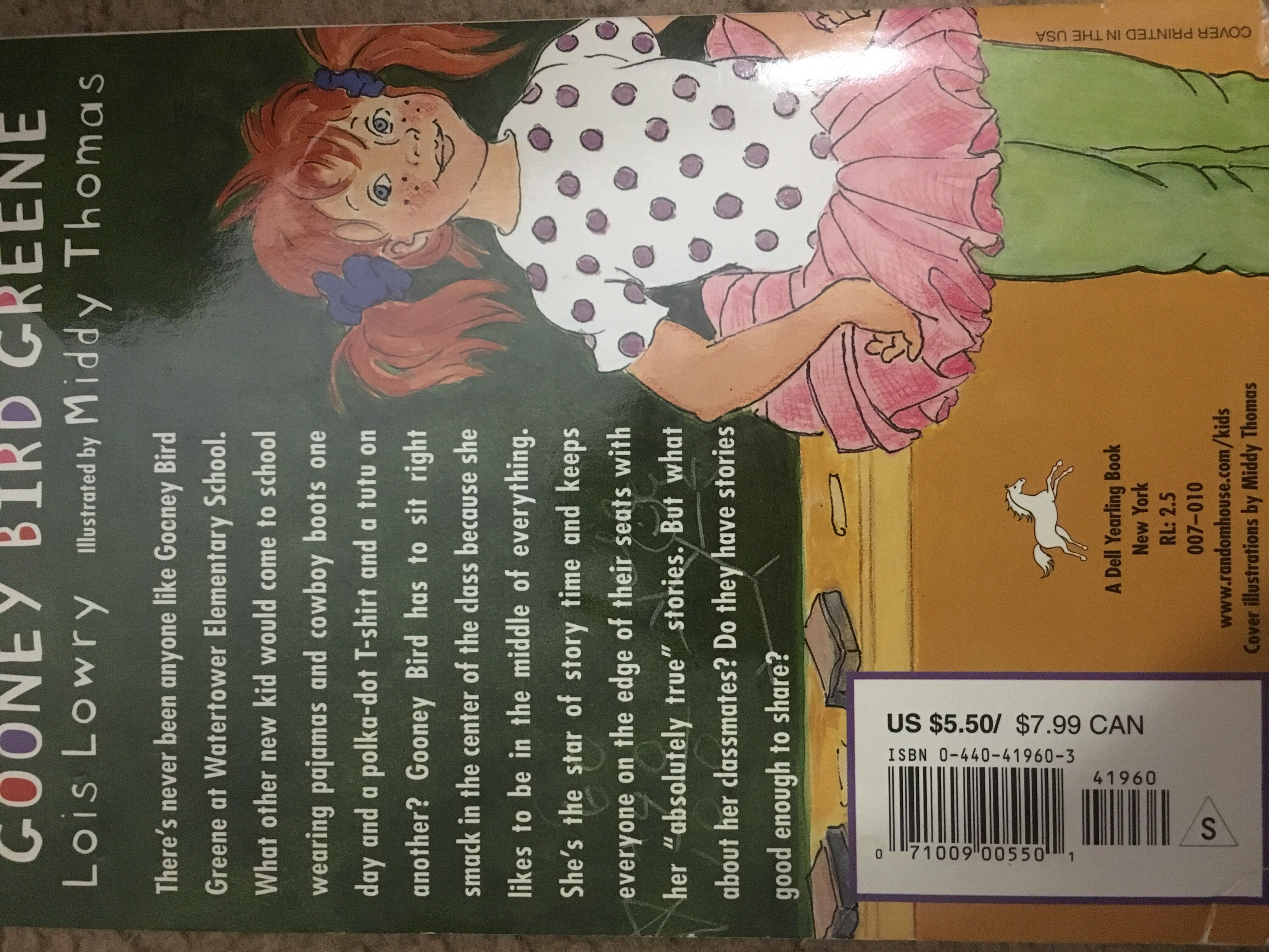 Gooney Bird Greene - Lois Lowry (A Dell Book - Paperback) book collectible [Barcode 9780440419600] - Main Image 2