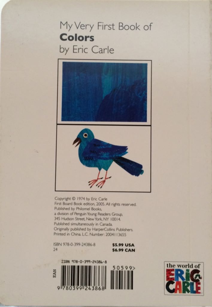 My Very First Book Of Colors - Carle Eric (Philomel Books - Board Book) book collectible [Barcode 9780399243868] - Main Image 2