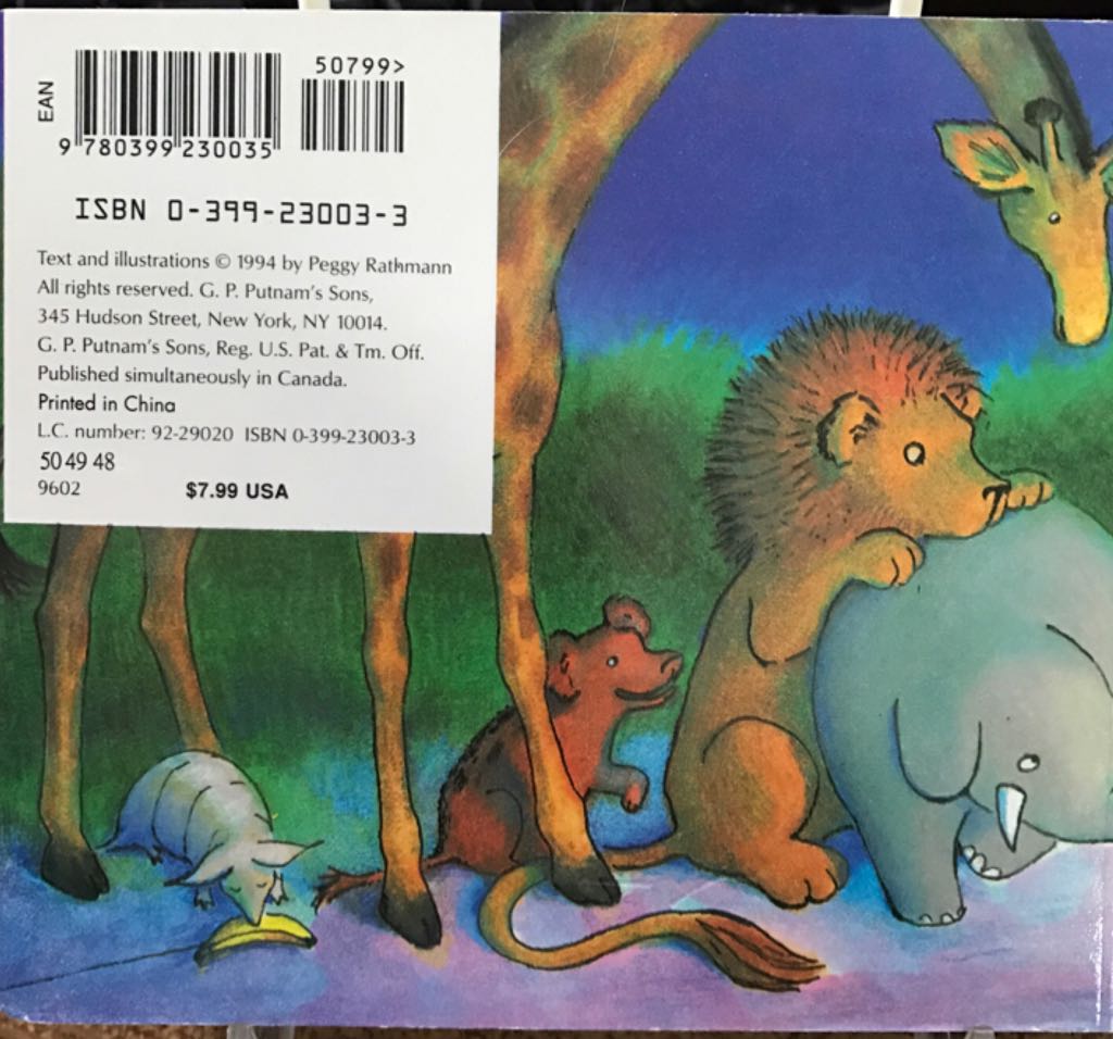 Good Night, Gorilla - Peggy Rathmann (PUTNAM CHILDREN - Velo Bind) book collectible [Barcode 9780399230035] - Main Image 2