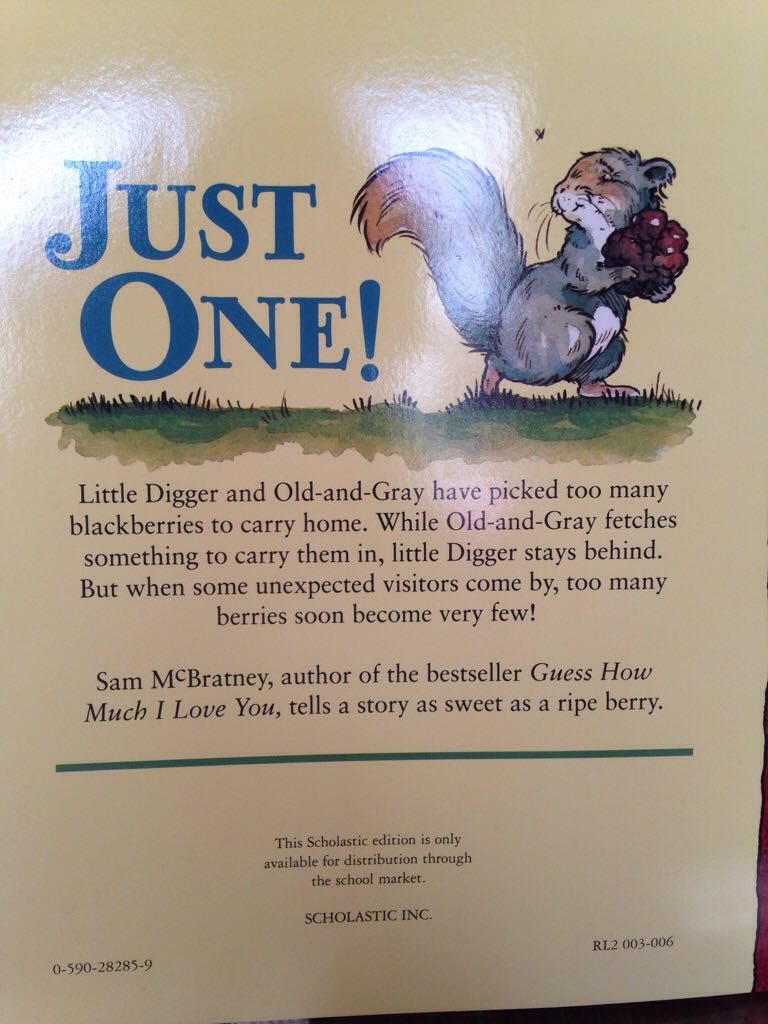 Just One! - Sam McBratney (Scholastic - Paperback) book collectible [Barcode 9780590282857] - Main Image 2