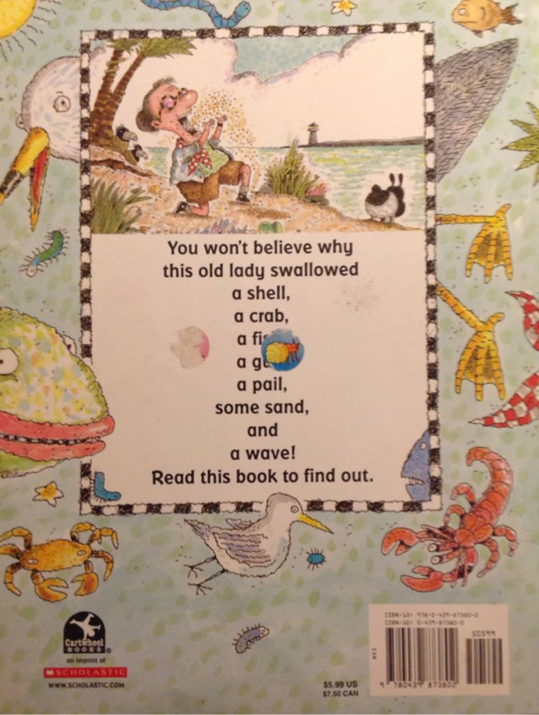 There Was An Old Lady Who Swallowed A Shell! - Lucille Colandro (Scholastic Inc. - Paperback) book collectible [Barcode 9780439873802] - Main Image 2
