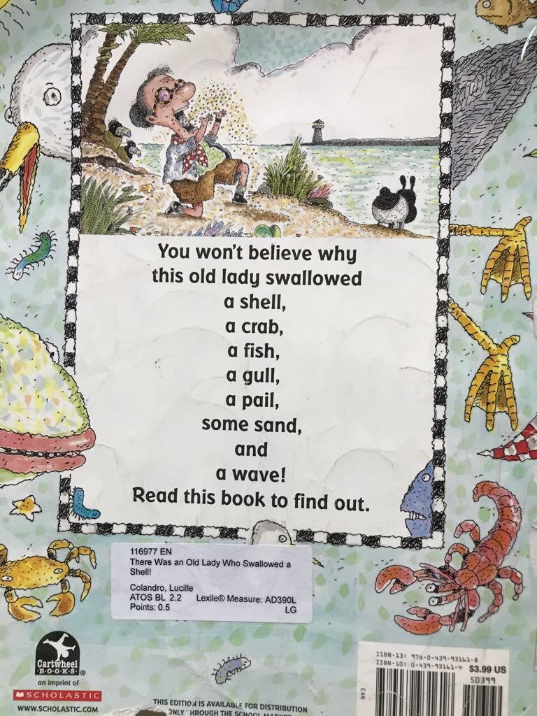 There Was An Old Lady Who Swallowed A Shell! - Lucille Colandro (- Paperback) book collectible [Barcode 9780439931618] - Main Image 2