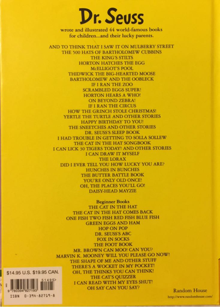 Dr. Seuss: Did I Ever Tell You How Lucky You Are? - Dr. Seuss (Random House Books for Young Readers; First Edition edition (September 12, 1955) - eBook) book collectible [Barcode 9780394827193] - Main Image 2