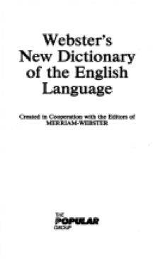 Webster’s New Dictionary Of The English Language