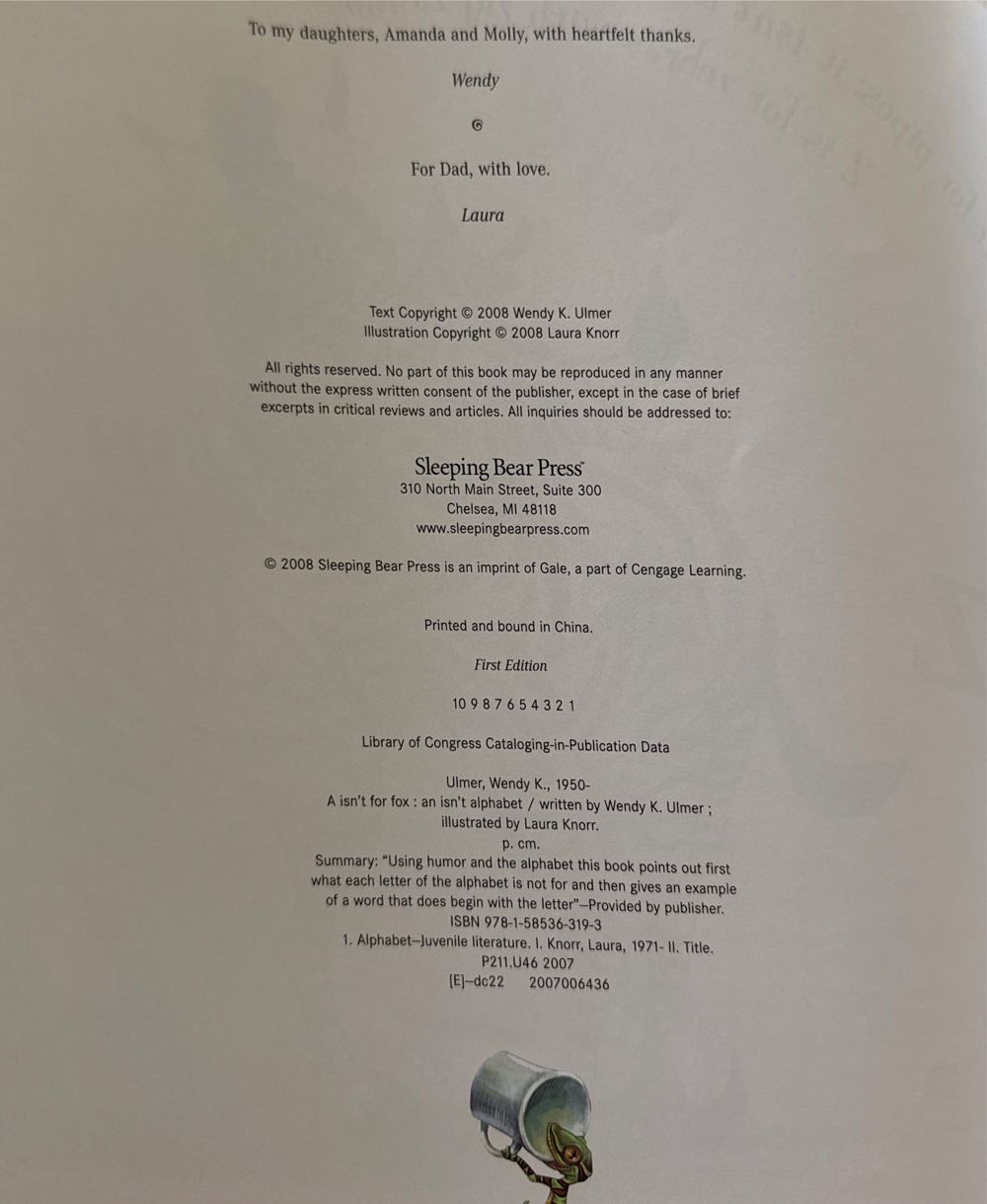 A Isn’t for Fox : - Laura Knorr (Sleeping Bear Press) book collectible [Barcode 9781585363193] - Main Image 3