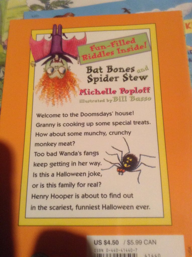 Bat Bones And Spider Stew - Michelle Poploff (Yearling) book collectible [Barcode 9780440414407] - Main Image 2