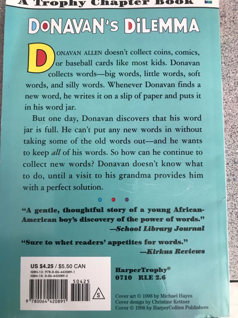 Donavan’s Word Jar - Monalisa Degross (Amistad - Paperback) book collectible [Barcode 9780064420891] - Main Image 2