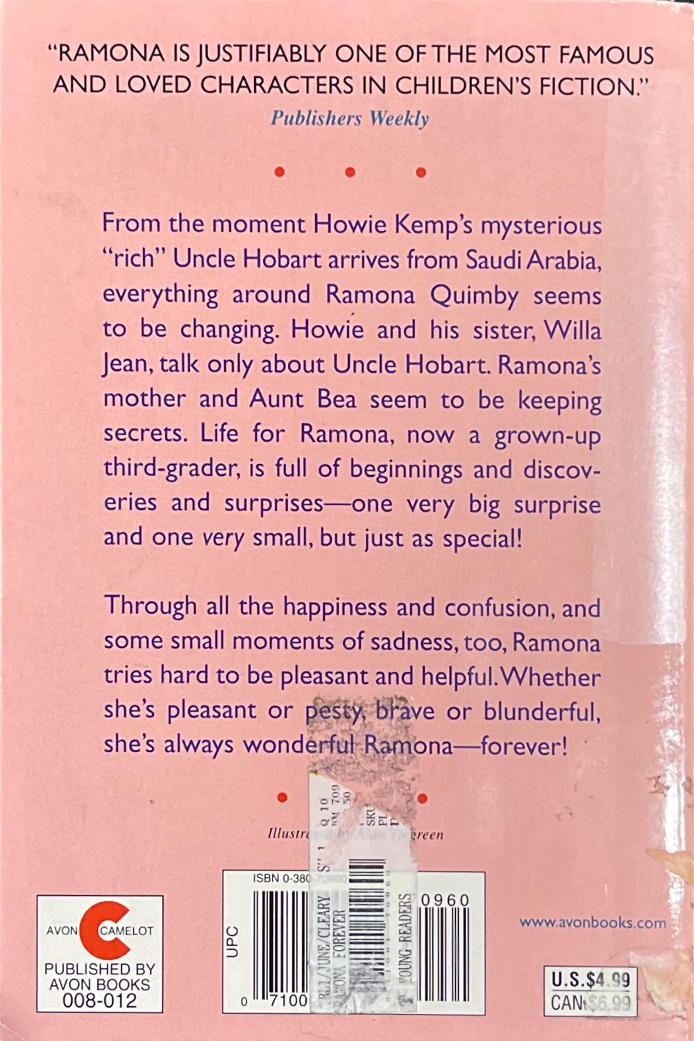 Ramona Forever - Beverly Cleary (HarperTrophy - Paperback) book collectible - Main Image 2