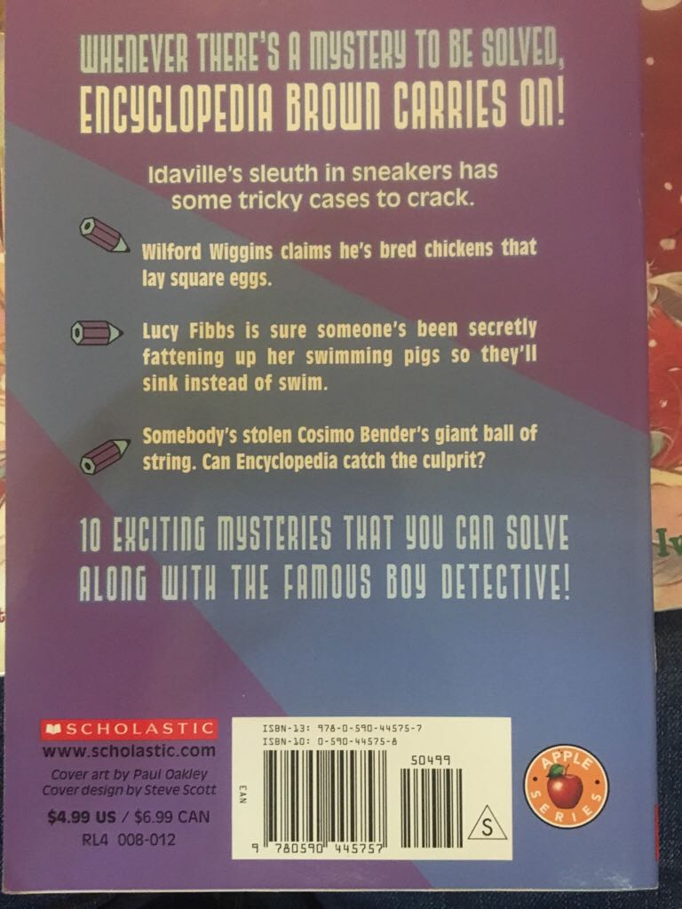 Encyclopedia Brown, Book 14: Carries On - Donald J. Sobol (Scholastic Paperbacks - Paperback) book collectible [Barcode 9780590445757] - Main Image 2