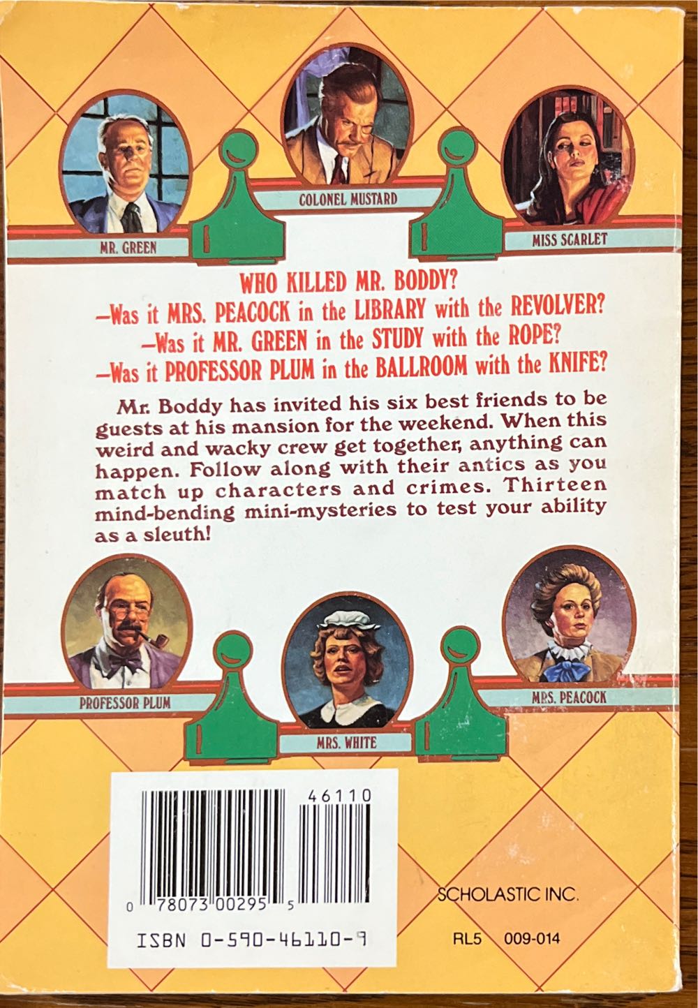 Clue #1: Who Killed Mr. Boddy? - A.E. Parker (Scholastic Inc - Paperback) book collectible [Barcode 9780590461108] - Main Image 2