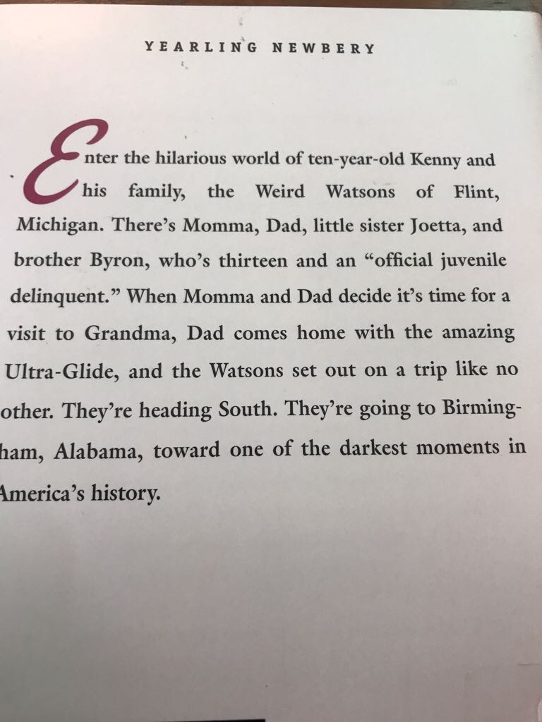The Watsons Go To Birmingham 1963 - Christopher Paul Curtis (Yearling - Paperback) book collectible [Barcode 9780440414124] - Main Image 2