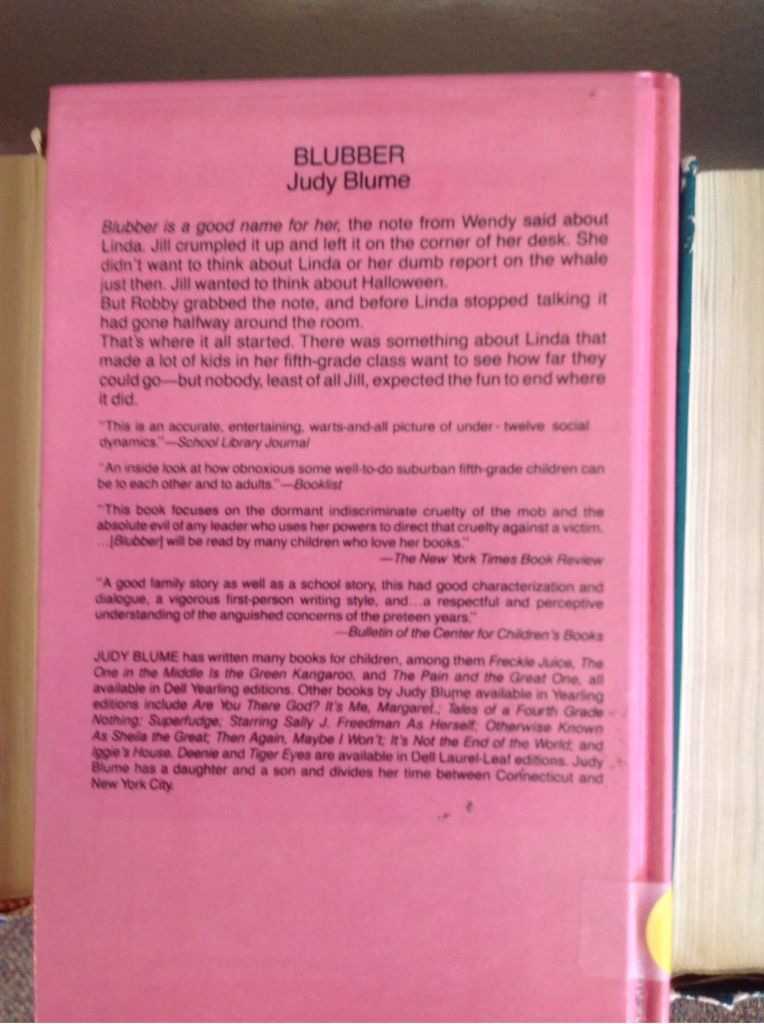 Blubber - Judy Blume (Dell Publishing Co., Inc. - Paperback) book collectible [Barcode 9780440407072] - Main Image 2