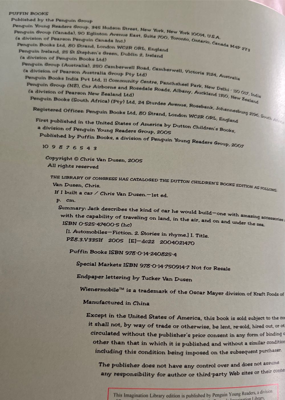 If I Built A Car - Chris Van Dusen book collectible [Barcode 9780147509147] - Main Image 3