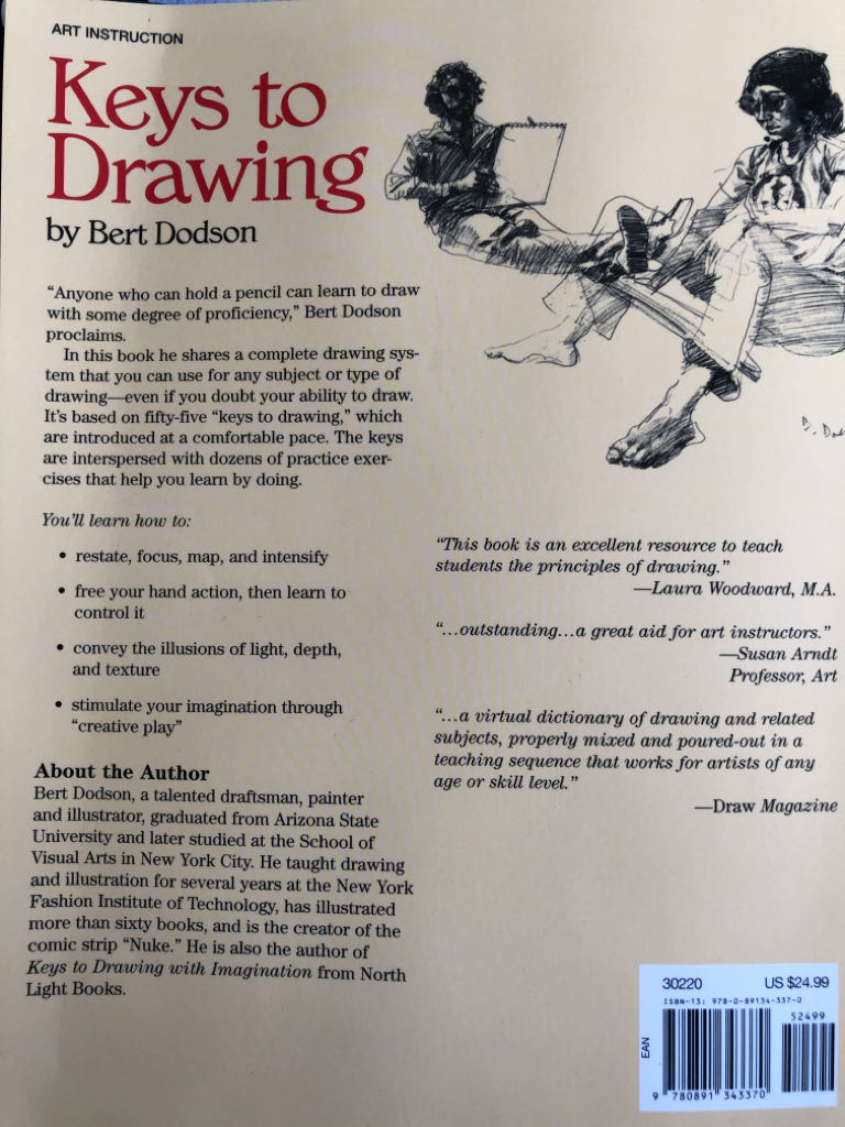 Keys To Drawing - Bert Dodson (North Light Books - Paperback) book collectible [Barcode 9780891343370] - Main Image 2