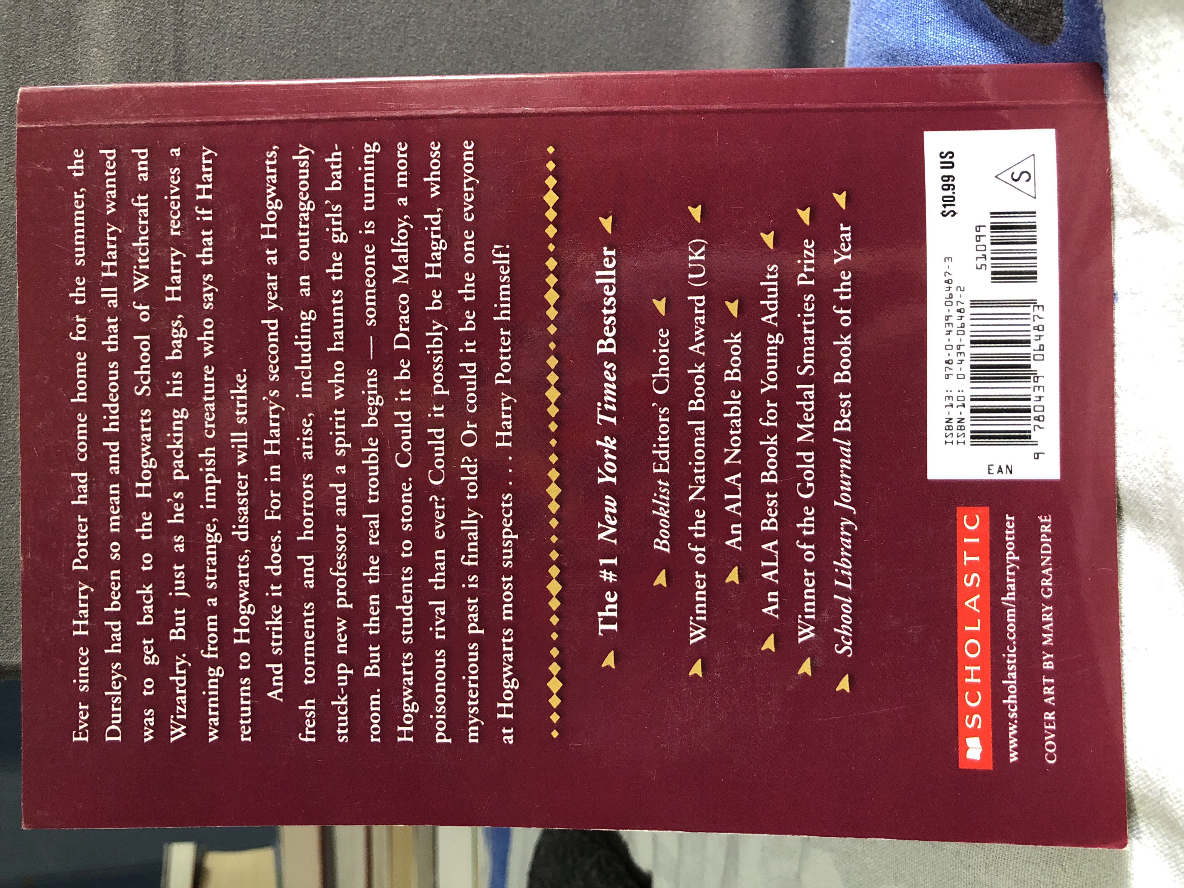 Harry Potter and the Chamber of Secrets - J. K. Rowling (Scholastic - Hardcover) book collectible [Barcode 9780439064873] - Main Image 3