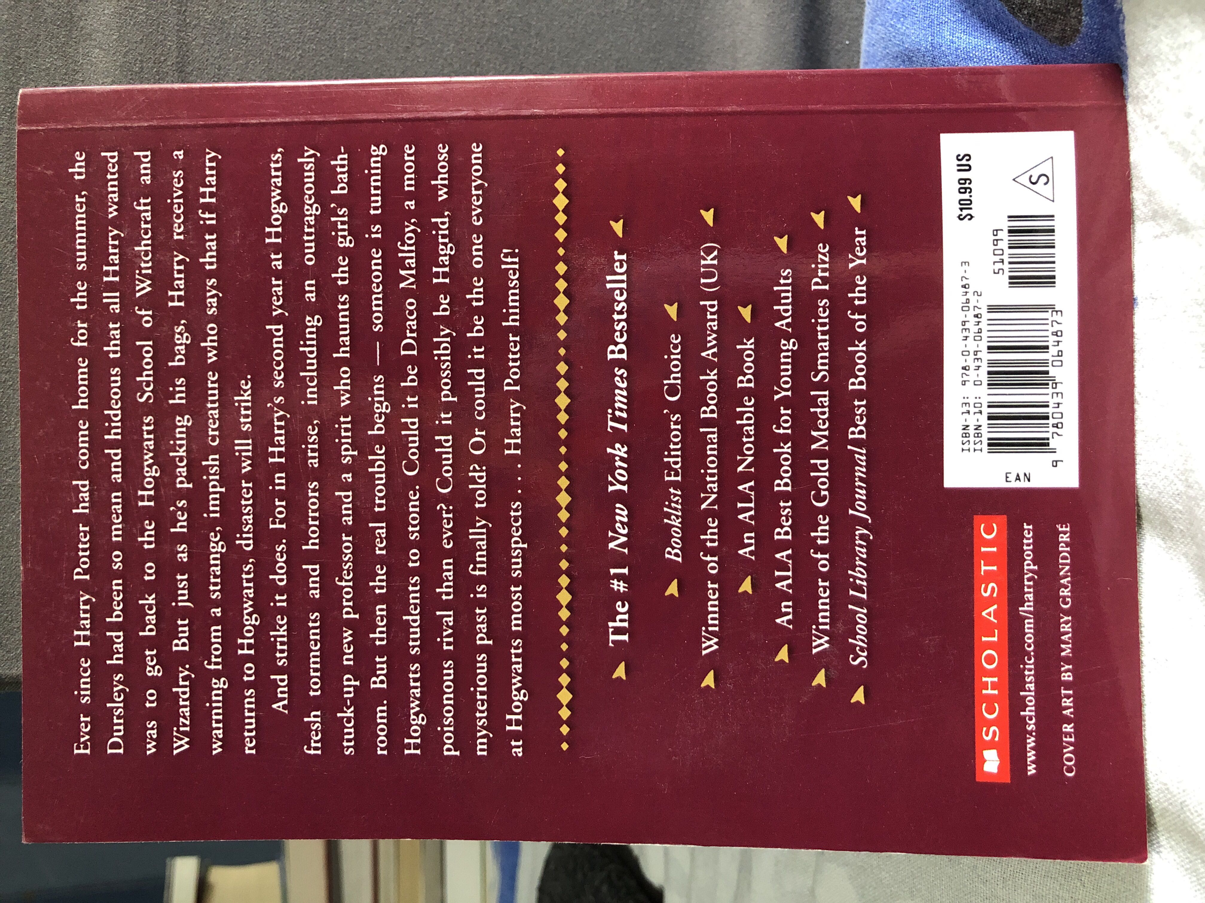 Harry Potter & The Chamber Of Secrets - J. K. Rowling (Scholastic Inc. - Paperback) book collectible [Barcode 9780439064873] - Main Image 3