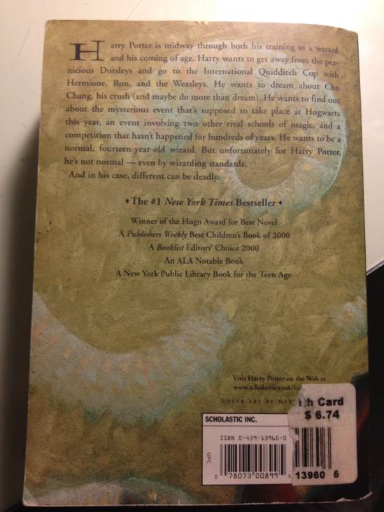 Goblet of Fire - J. K. Rowling (Scholastic Inc. - Paperback) book collectible [Barcode 9780439139601] - Main Image 2