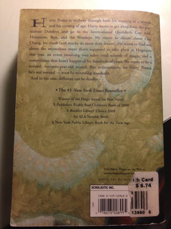 Harry Potter And The Goblet Of Fire - J. K. Rowling (Scholastic Inc. - Paperback) book collectible [Barcode 9780439139601] - Main Image 2